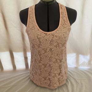 Vanity Lace Tank Top Pink/Cream